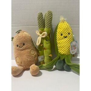 Giggle Scape Plush Vegetable Set Potato Asparagus Corn New With Tags
